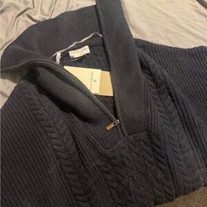 Nili Lotan Navy Cowl Neck Sweater